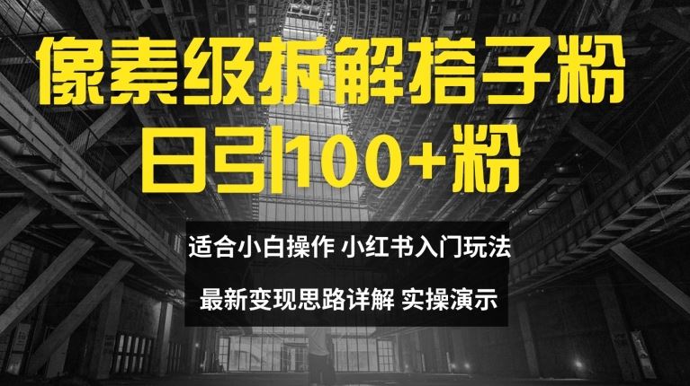 像素级拆解搭子粉，日引100+，小白看完可上手，最新变现思路详解【揭秘】-来友网创