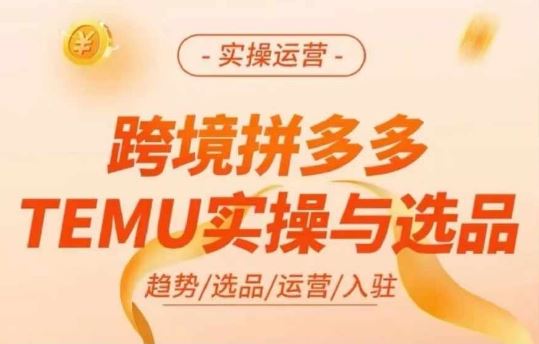 跨境拼多多TEMU实操与选品，多多temu跨境选品运营实操-来友网创