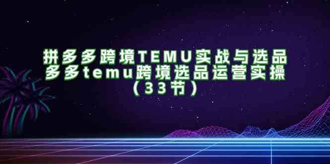 拼多多跨境TEMU实战与选品，多多temu跨境选品运营实操（33节）-来友网创