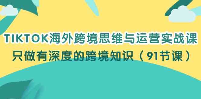 TIKTOK海外跨境思维与运营实战课，只做有深度的跨境知识（91节课）-来友网创