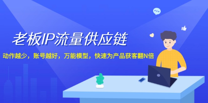 （12077期）老板 IP流量 供应链，动作越少，账号越好，万能模型，快速为产品获客翻N倍-来友网创