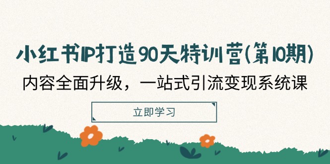 小红书IP打造90天特训营(第10期)：内容全面升级，一站式引流变现系统课-来友网创