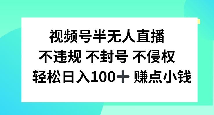 视频号半无人直播，不违规不封号，轻松日入100+【揭秘】-来友网创