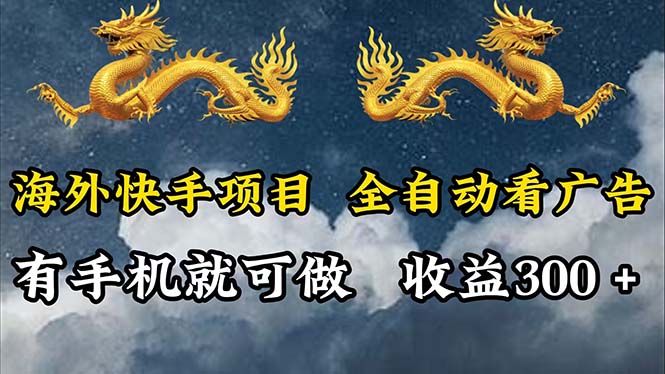 （12175期）海外快手项目，利用工具全自动看广告，每天轻松 300+-来友网创