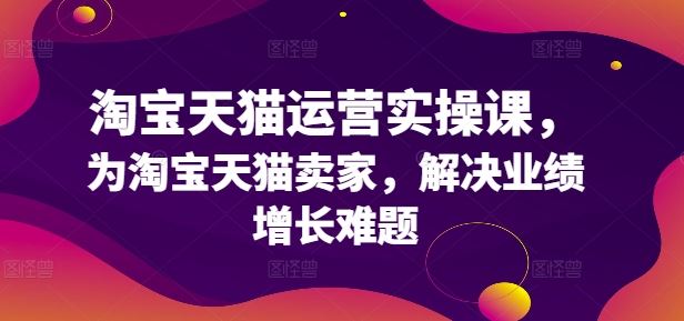 淘宝天猫运营实操课，为淘宝天猫卖家，解决业绩增长难题-来友网创