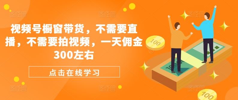 视频号橱窗带货，不需要直播，不需要拍视频，一天佣金300左右-来友网创