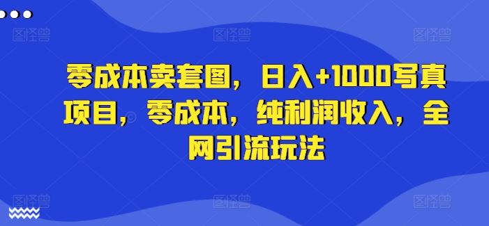 零成本卖套图，日入+1000写真项目，零成本，纯利润收入，全网引流玩法-来友网创