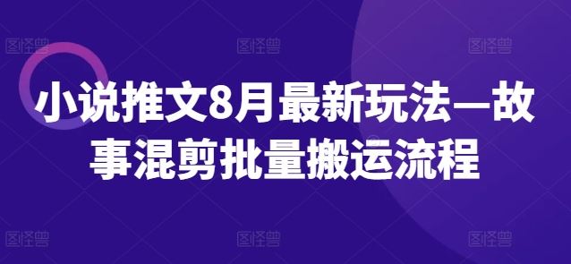 小说推文8月最新玩法—故事混剪批量搬运流程-来友网创