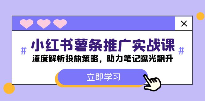 （12289期）小红书-薯 条 推 广 实战课：深度解析投放策略，助力笔记曝光飙升-来友网创