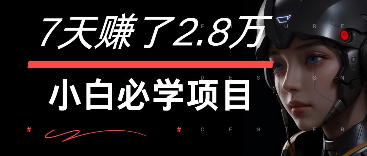 7天赚了2.8万！每单利润最少500+，轻松月入7万+小白有手就行-来友网创