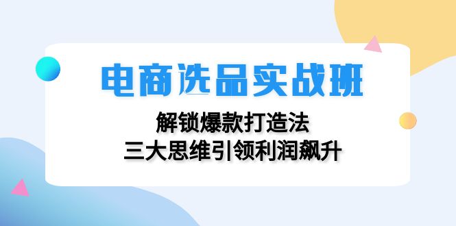 （12398期）电商选品实战班：解锁爆款打造法，三大思维引领利润飙升-来友网创