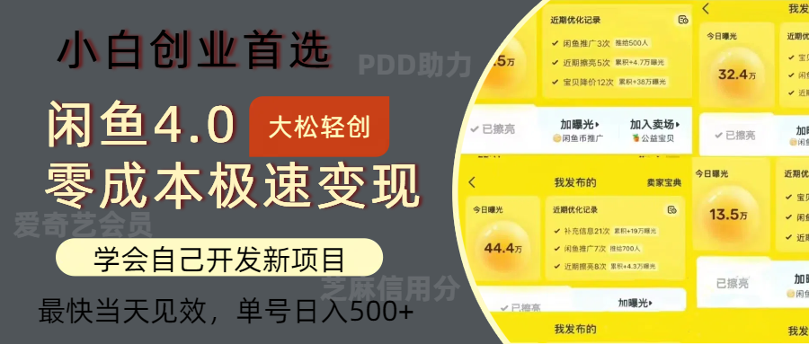 （12434期）闲鱼0成本极速变现项目，多种变现方式 单号日入500+最新玩法-来友网创