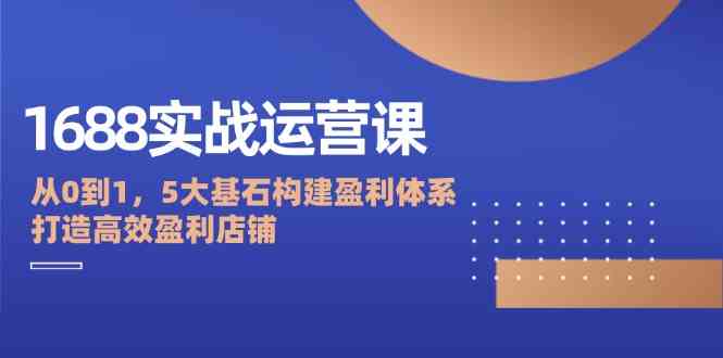 1688实战运营课：从0到1，5大基石构建盈利体系，打造高效盈利店铺-来友网创