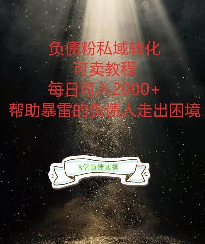 负债粉掘金计划，帮助负债者解决问题，债务规划，债务重组，最好的变现方式【揭秘】-来友网创