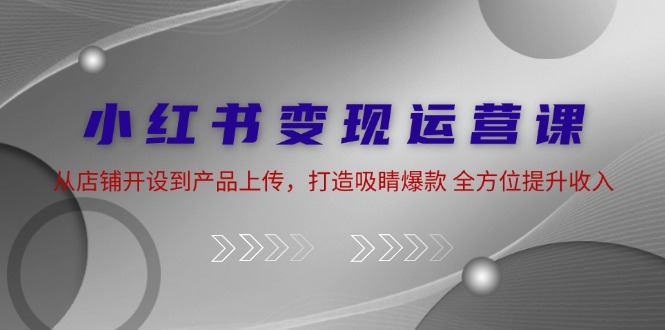 小红书变现运营课：从店铺开设到产品上传，打造吸睛爆款 全方位提升收入-来友网创