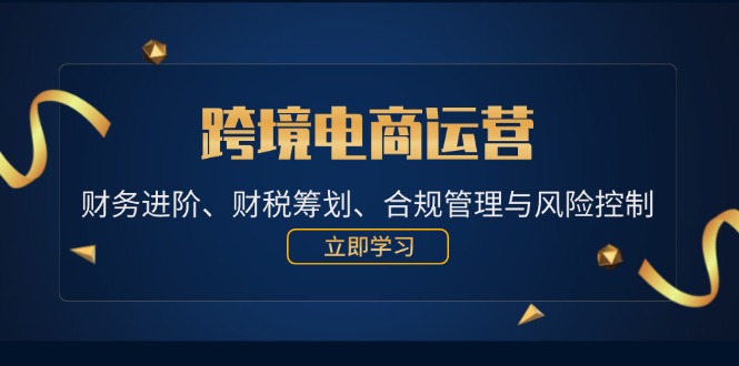 （12592期）跨境电商运营：财务进阶、财税筹划、合规管理与风险控制-来友网创