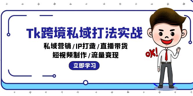 （12598期）Tk跨境私域打法实战：私域营销/IP打造/直播带货/短视频制作/流量变现-来友网创