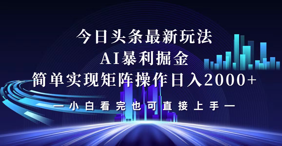 （12610期）今日头条最新掘金玩法，轻松矩阵日入2000+-来友网创