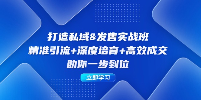 （12642期）打造私域&发售实操班：精准引流+深度培育+高效成交，助你一步到位-来友网创