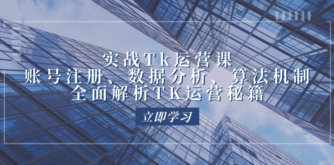 （12644期）实战Tk运营实操：账号注册、数据分析、算法机制，全面解析TK运营秘籍-来友网创