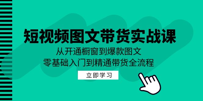 短视频图文带货实战课：从开通橱窗到爆款图文，零基础入门到精通带货-来友网创