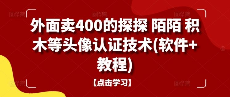 外面卖400的探探 陌陌 积木等头像认证技术(软件+教程)-来友网创