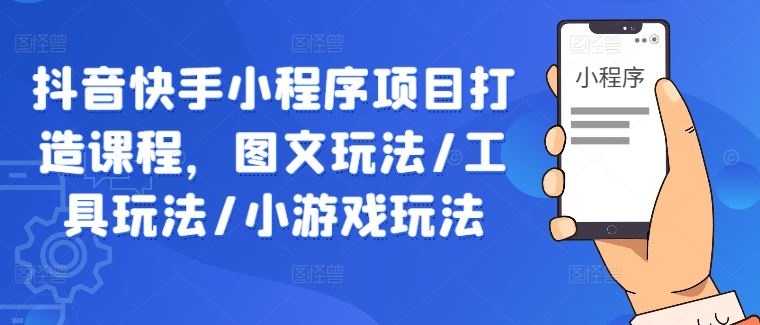 抖音快手小程序项目打造课程，图文玩法/工具玩法/小游戏玩法-来友网创