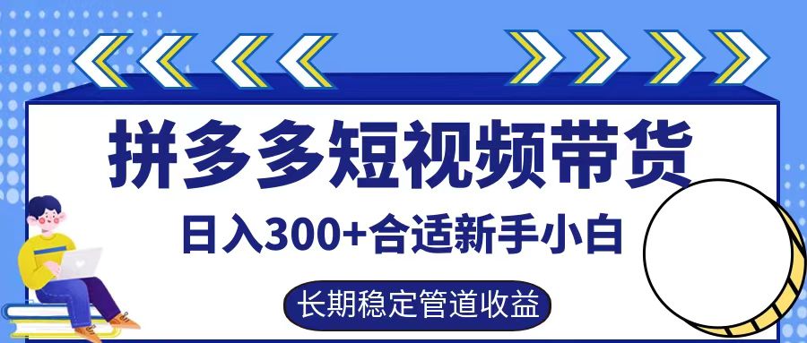 拼多多短视频带货日入300+，实操账户展示看就能学会-来友网创