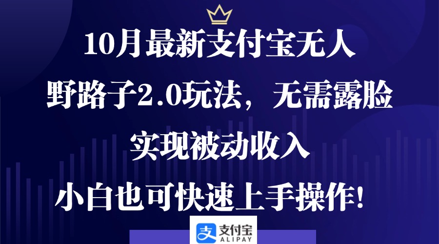 （12824期）10月最新支付宝无人野路子2.0玩法，无需露脸，实现被动收入，小白也可…-来友网创