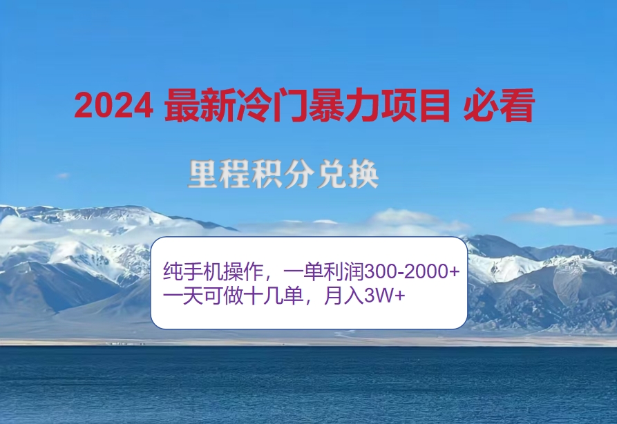 （12856期）2024惊爆冷门暴利！出行高峰来袭，里程积分，高爆发期，一单300+—2000…-来友网创