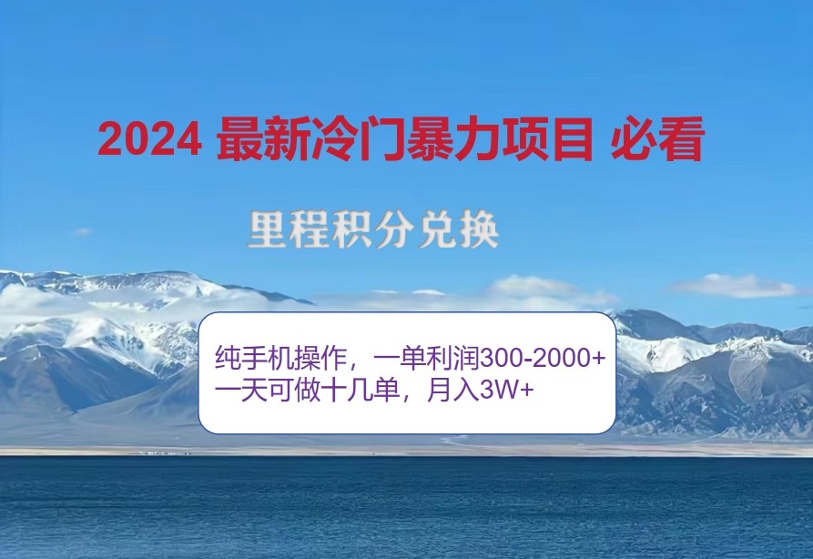 2024惊爆冷门暴利，里程积分最新玩法，高爆发期，一单300+—2000+-来友网创