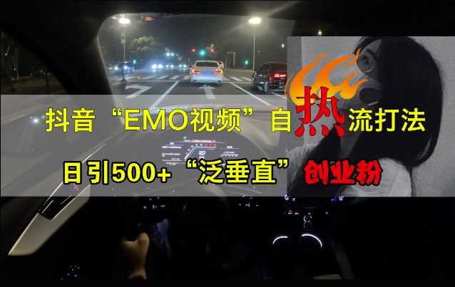 抖音EMO视频自热打法，日引500+“泛垂直”创业粉-来友网创