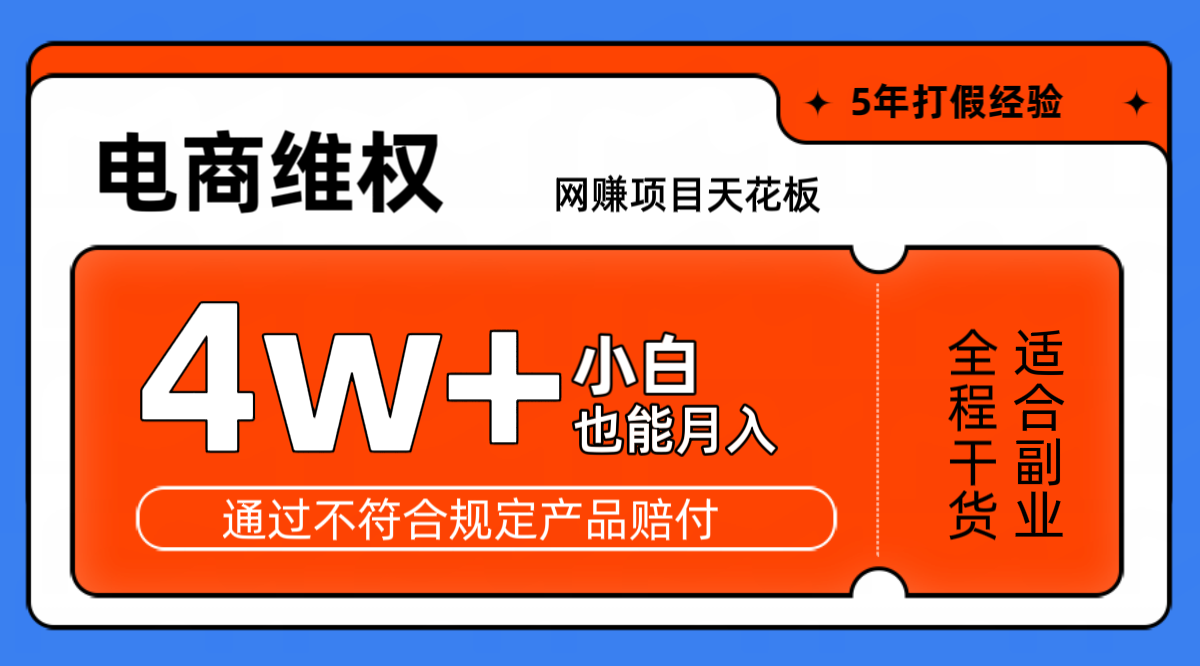 网赚项目天花板电商购物维权月收入稳定4w+独家玩法小白也能上手-来友网创