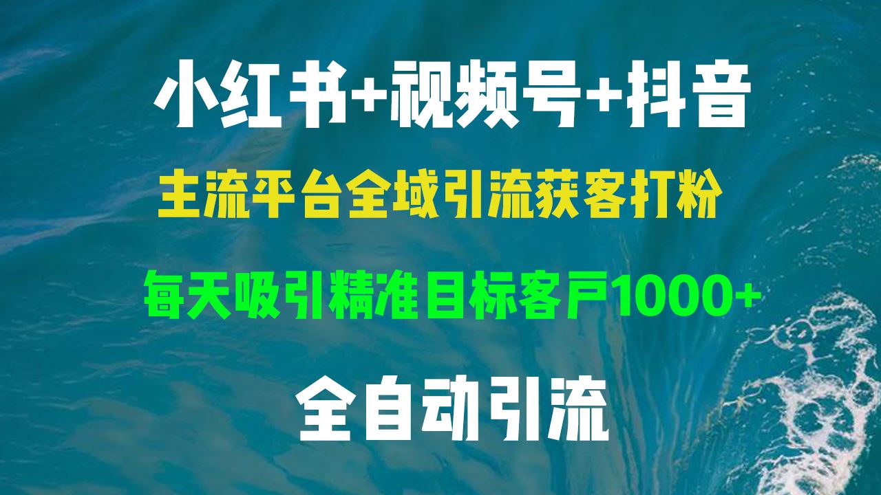 （13104期）小红书，视频号，抖音主流平台全域引流获客打粉，每天吸引精准目标客户…-来友网创