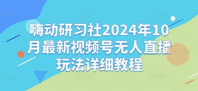 嗨动研习社2024年10月最新视频号无人直播玩法详细教程-来友网创