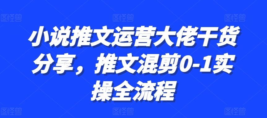 小说推文运营大佬干货分享，推文混剪0-1实操全流程-来友网创