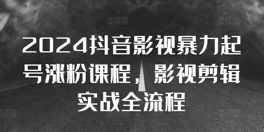 2024抖音影视暴力起号涨粉课程，影视剪辑搬运实战全流程-来友网创