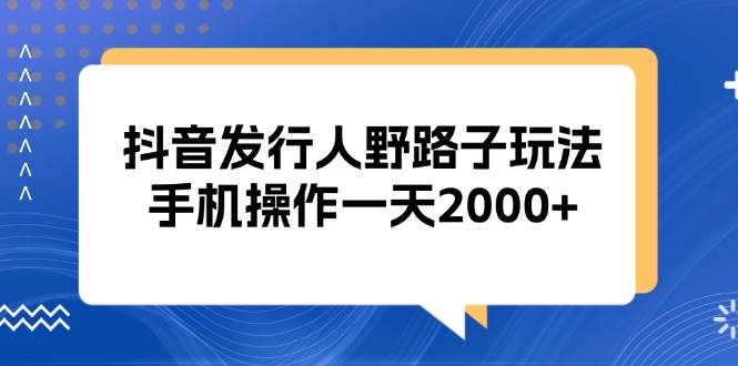 （13220期）抖音发行人野路子玩法，手机操作一天2000+-来友网创