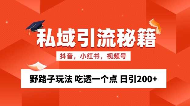 私域流量的精准化获客方法 野路子玩法 吃透一个点 日引200+ 【揭秘】-来友网创