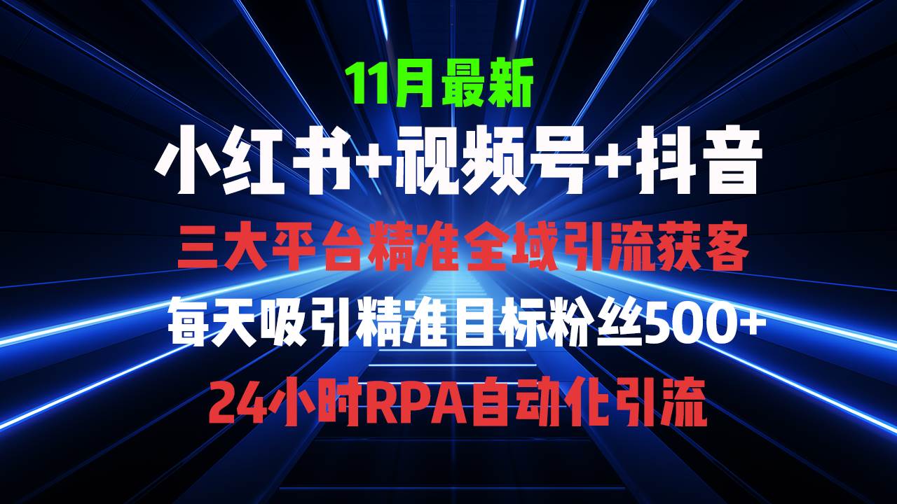 （13259期）全域多平台引流私域打法，小红书，视频号，抖音全自动获客，截流自…-来友网创