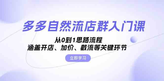 多多自然流店群入门课，从0到1思路流程，涵盖开店、加价、截流等关键环节-来友网创