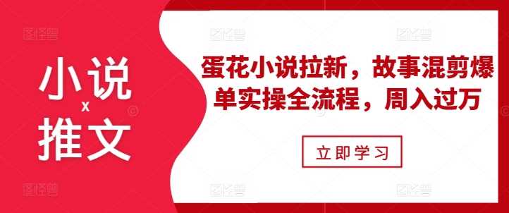 小说推文之蛋花小说拉新，故事混剪爆单实操全流程，周入过万-来友网创