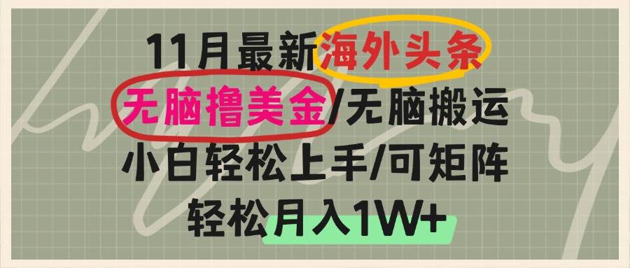 （13390期）海外头条，无脑搬运撸美金，小白轻松上手，可矩阵操作，轻松月入1W+-来友网创