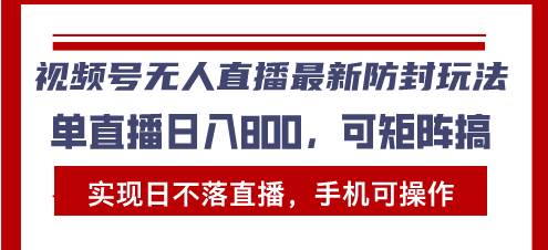 （13377期）视频号无人直播最新防封玩法，实现日不落直播，手机可操作，单直播日入…-来友网创