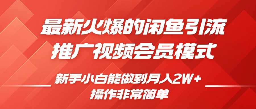 闲鱼引流推广影视会员，0成本就可以操作，新手小白月入过W+【揭秘】-来友网创