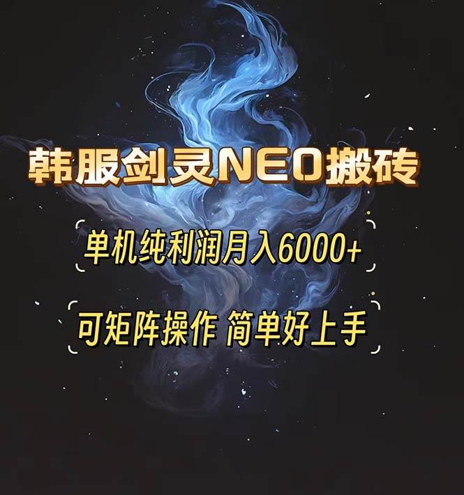 （13435期）韩服剑灵NEO搬砖攻略，单机纯利润月入6000+ 可矩阵操作，简单好上手。-来友网创