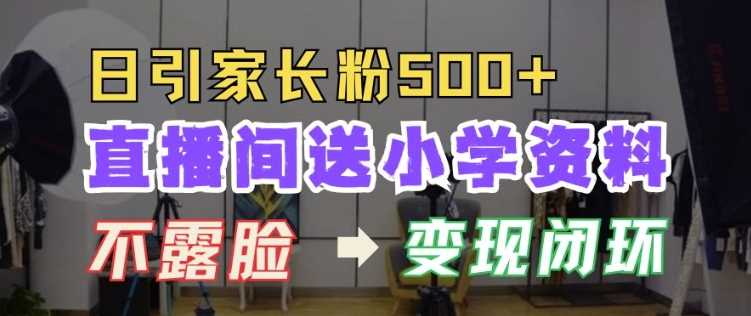 直播间送小学资料，每天引流家长粉500+，变现闭环模式【揭秘】-来友网创