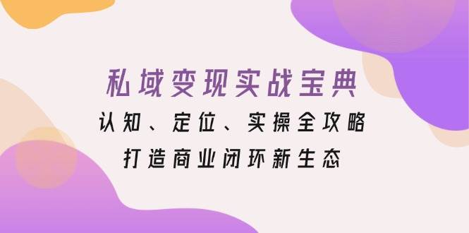 （13483期）私域变现实战宝典：认知、定位、实操全攻略，打造商业闭环新生态-来友网创