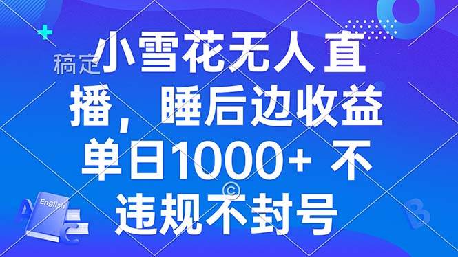 （13491期）小雪花无人直播 睡后收益单日1000+ 零粉丝新号开播 不违规 看完就会-来友网创