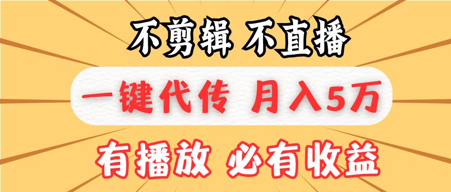 （13555期）不剪辑不直播，一键代发，月入5万懒人必备，我出视频你来发-来友网创